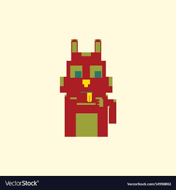 Cute kitten domestic pet pixel art vector image