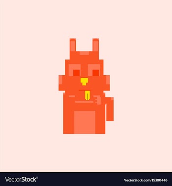 Cute kitten domestic pet pixel art vector image