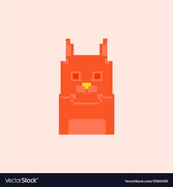 Cute kitten domestic pet pixel art vector image