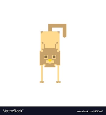 Cute kitten domestic pet pixel art vector image