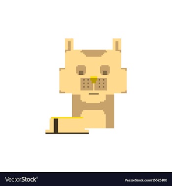 Cute kitten domestic pet pixel art vector image