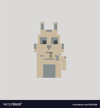 Cute kitten domestic pet pixel art vector image
