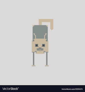 Cute kitten domestic pet pixel art vector image