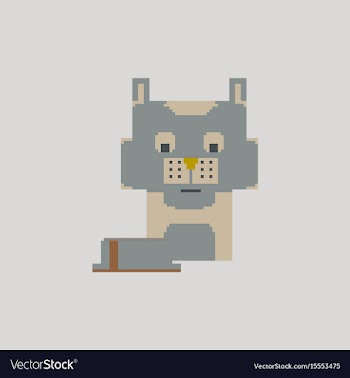 Cute kitten domestic pet pixel art vector image
