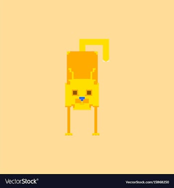 Cute kitten domestic pet pixel art vector image