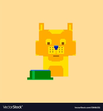 Cute kitten domestic pet pixel art vector image