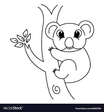 cute koala cartoon coloring page for kids
