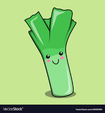 cute leek vegetable character