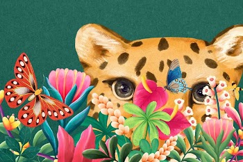 Cute leopard background, floral green | Free Photo Illustration - rawpixel