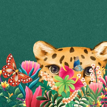 Cute leopard background, floral green | Free Photo Illustration - rawpixel