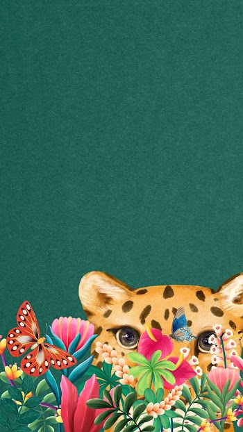Cute leopard iPhone wallpaper, green | Free Photo Illustration - rawpixel
