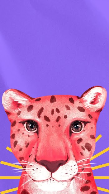 Cute leopard iPhone wallpaper, purple | Free Photo Illustration - rawpixel