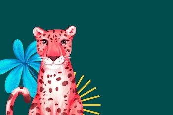 Cute leopard wildlife background, green | Free Photo Illustration - rawpixel