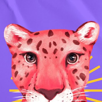 Cute leopard wildlife background, purple | Free Photo Illustration - rawpixel