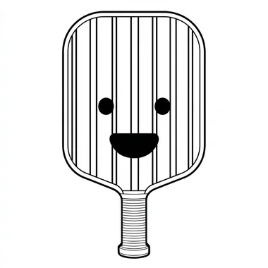 Cute Line Drawing of a Pickleball Paddle Cute Line Drawing of a Pickleball Paddle