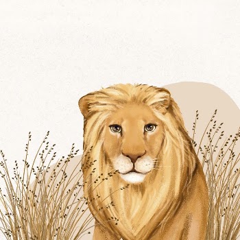 Cute lion background, beige design, | Free Photo Illustration - rawpixel