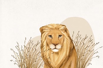 Cute lion background, beige design, | Free Photo Illustration - rawpixel