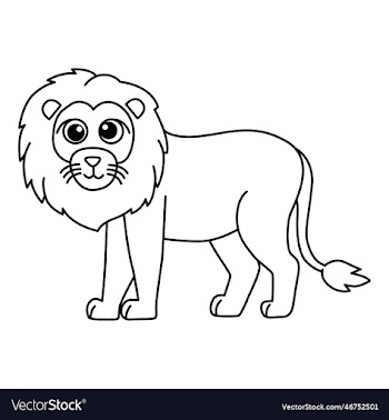 cute lion cartoon coloring page for kids