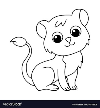 cute lion cartoon coloring page for kids