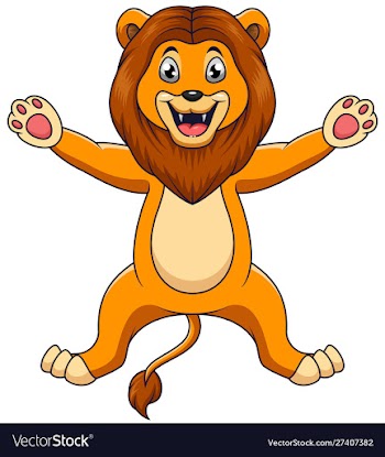 Cute lion cartoon on white background vector image