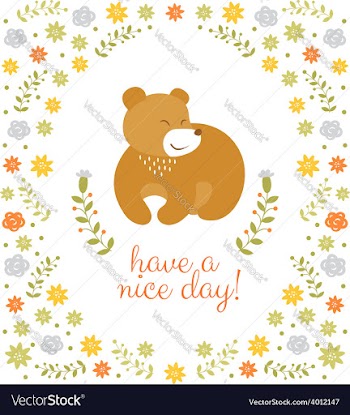  					Cute little bear summer vector image														