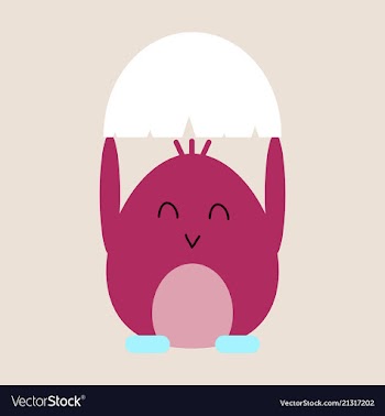 Cute little chick in cracked egg vector image