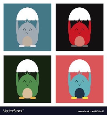 Cute little chick in cracked egg vector image