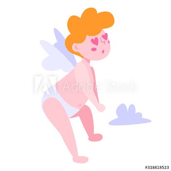 Cute little cupid for valentine day