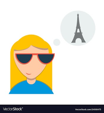 Cute little girl in paris card vector image