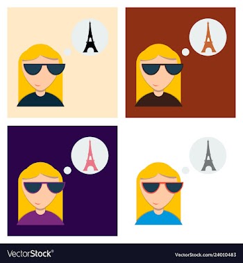 Cute little girl in paris card vector image