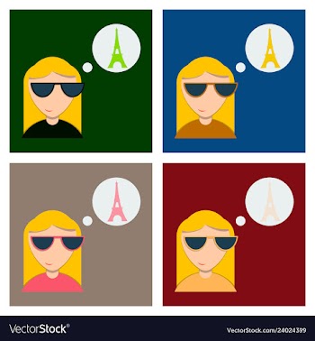 Cute little girl in paris card vector image