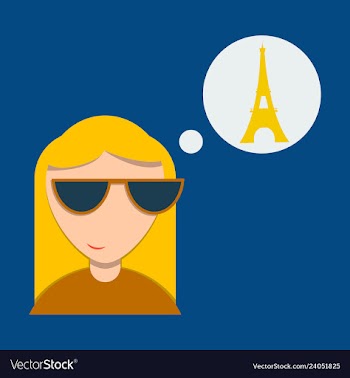 Cute little girl in paris card vector image