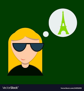 Cute little girl in paris card vector image