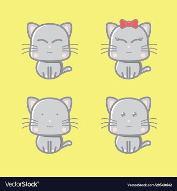 cute little kitty mascot design set