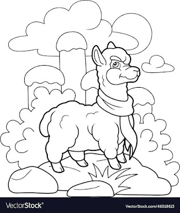 cute llama coloring