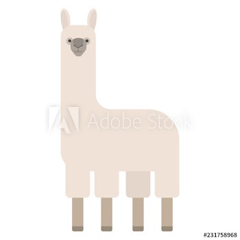 Cute llama drawing doodle