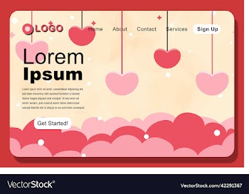 cute love cloud landing page design