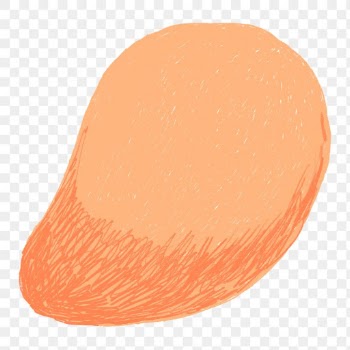 Cute mango fruit logo png sticker hand drawn