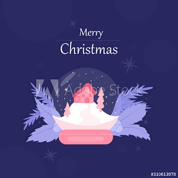 Cute Merry Christmas greeting card