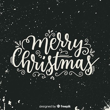 Cute merry christmas lettering Free Vector