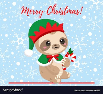 cute merry christmas sloth