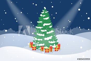 Cute merry xmas postcard decoration