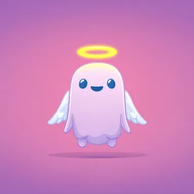 Cute Minimalist Cartoon Angel Character Cute Minimalist Cartoon Angel Character