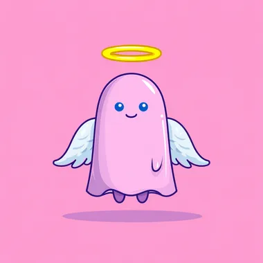 Cute Minimalist Cartoon Angel Character Cute Minimalist Cartoon Angel Character