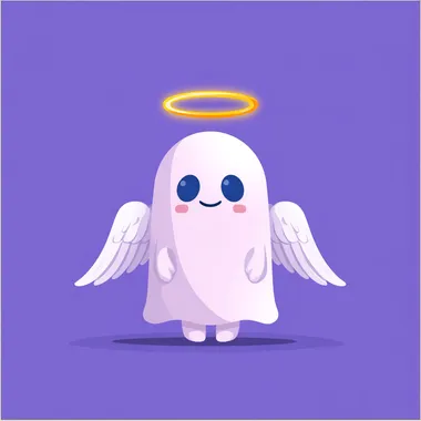 Cute Minimalist Cartoon Angel Character Cute Minimalist Cartoon Angel Character