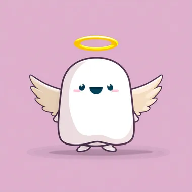 Cute Minimalist Cartoon Angel Character Cute Minimalist Cartoon Angel Character