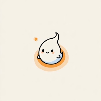 Cute Minimalist White Spirit Mascot Logo