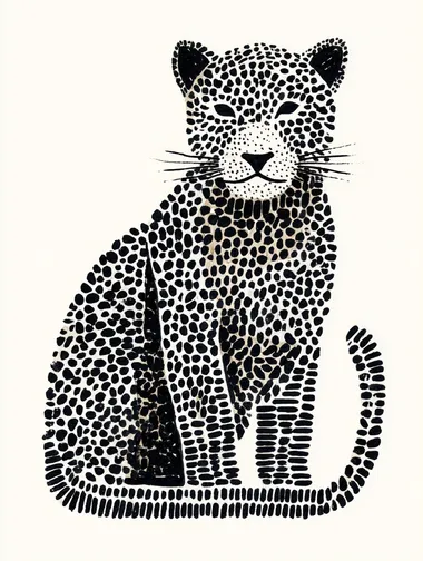 Cute Minimalistic Watercolor Jaguar for Children's Nursery Cute Minimalistic Watercolor Jaguar for Children's Nursery