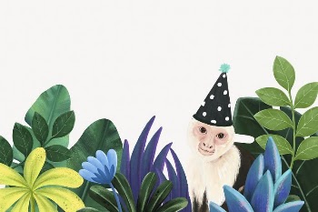 Cute monkey border background, animal | Free Photo Illustration - rawpixel