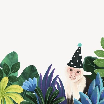 Cute monkey border background, animal | Free Photo Illustration - rawpixel